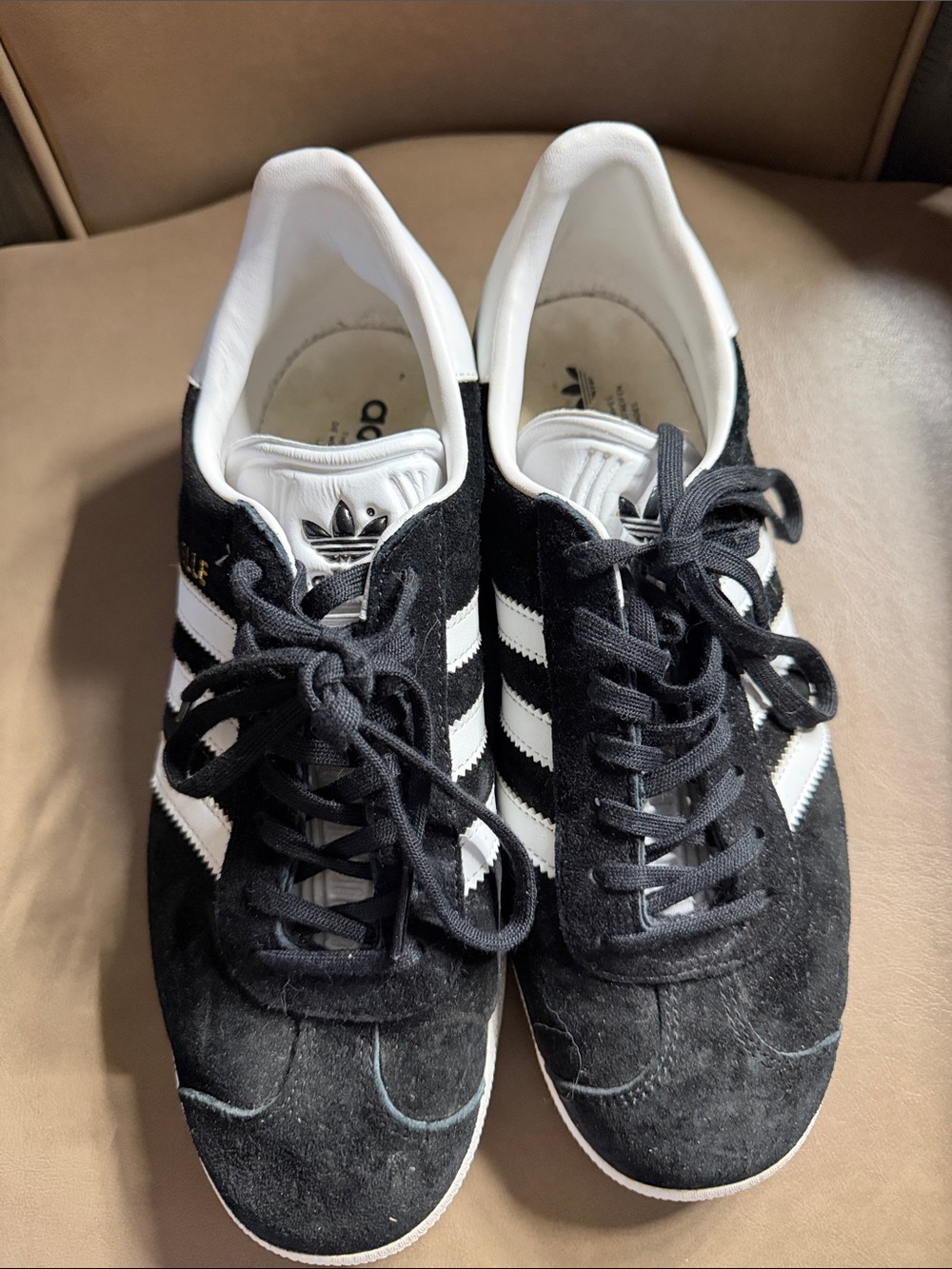 adidas Black Suede Sneakers with White Stripes